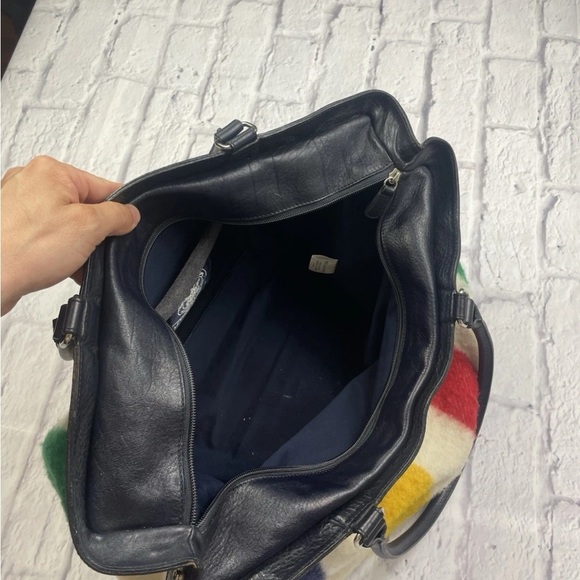Hudson Bay HBC Striped 100% Wool Bag W Dust Bag Limited Edition Very Rare - Picture 11 of 14